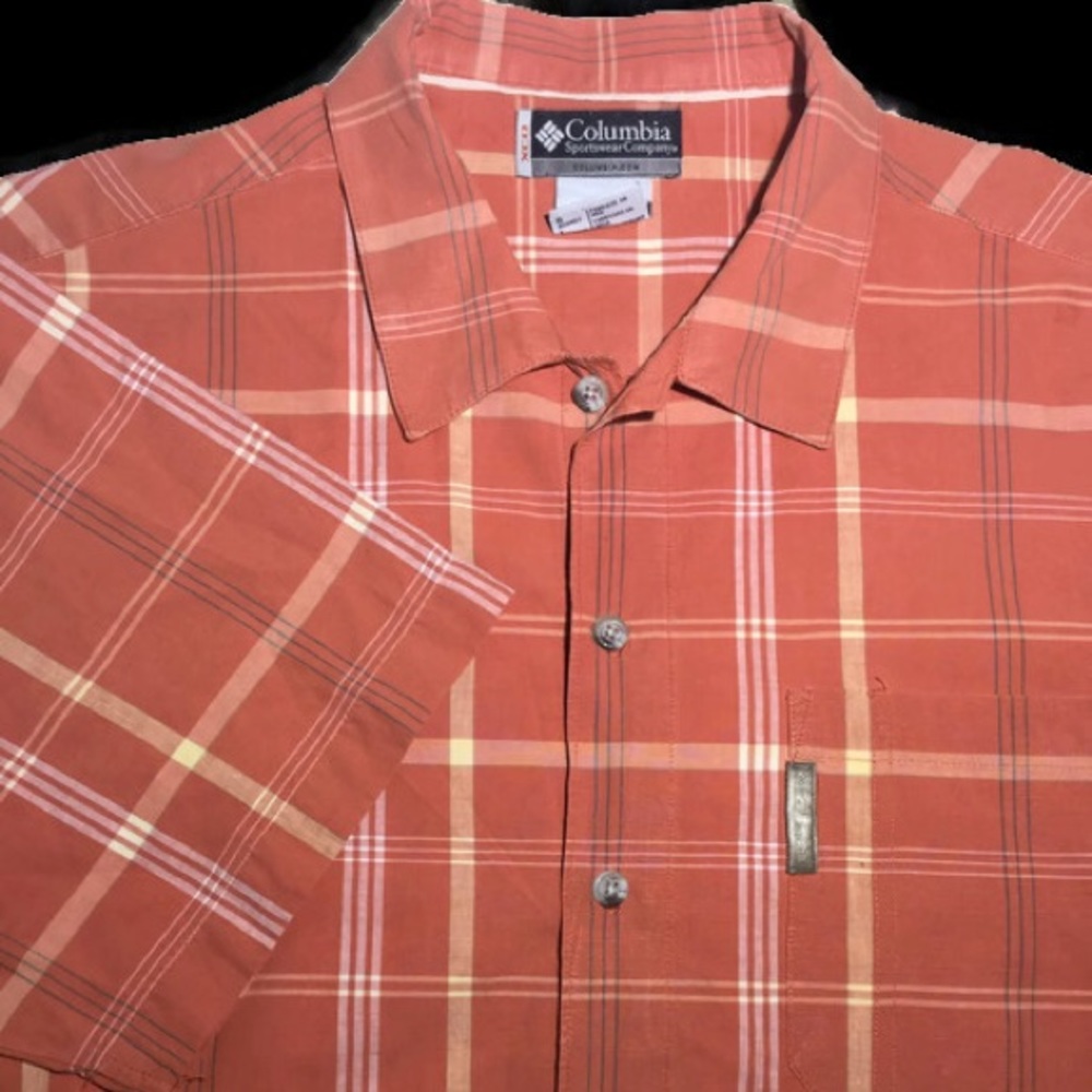 Men’s Columbia SS button front plaid shirt